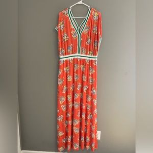 Matilda Jane Floral Maxi Dress - Red and Green